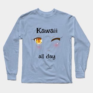 Anime manga eyes kawaii Long Sleeve T-Shirt